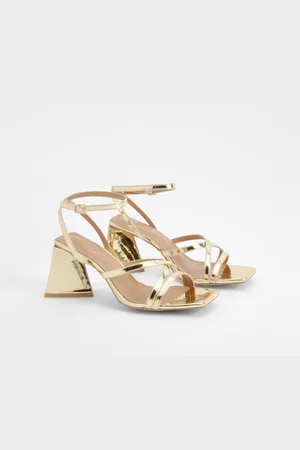 Boohoo Sandalias De Holgura Ancha Con Tiras Cruzadas Y Tacón Acampanado