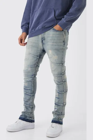 Boohoo Vaqueros Pitillo De Campana Desteñidos Con Pinzas