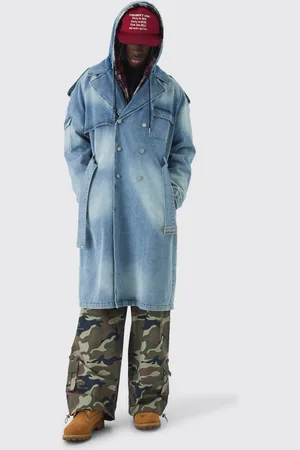 Boohoo Gabardina Oversize Vaquera Con Capucha