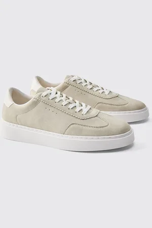 Boohoo Zapatillas Deportivas Color Piedra Con Panel De Ante