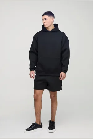 Boohoo Chándal Oversize De Pantalón Corto Y Scuba Con Capucha Y Estampado Recto
