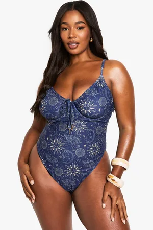 Boohoo Bañador Plus Con Aros Y Estampado Celestial