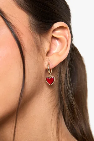 Boohoo Pendientes De Aro Con Corazón Esmaltado