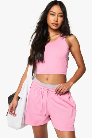 Boohoo Conjunto De Pantalón Corto Deportivo Y Top Crop Con Escote En U