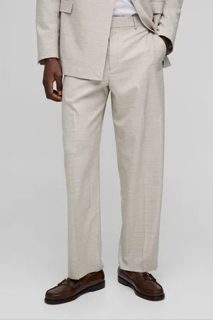 Boohoo Pantalón De Traje De Pernera Ancha Con Cintura Fija Y Estampado De Cuadros