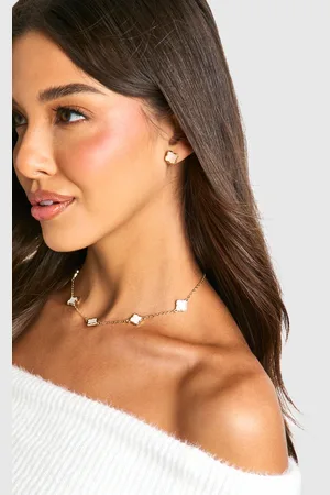 Boohoo Pendientes Con Perlas Y Trébol