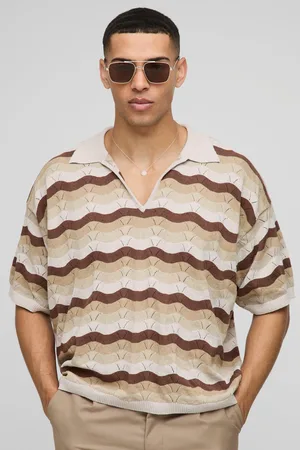 Boohoo Polo Oversize Recto De Punto Con Raya Efecto Croché