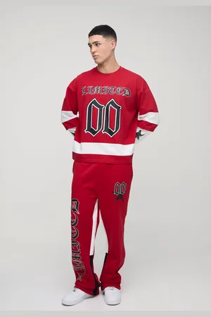 Boohoo Conjunto Oversize De Pantalón Deportivo Y Camiseta Recta Universitaria Con Mangas Falsas Y Refuerzos