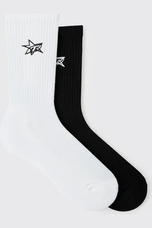 Boohoo Pack De 2 Pares De Calcetines Deportivos Con Bordado De Estrella M