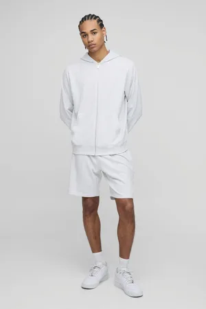 Boohoo Conjunto Básico De Pantalón Corto Holgado Y Sudadera Ligera Con Capucha Y Cremallera