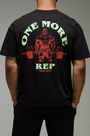 Boohoo Camiseta Oversize Man Active One More Rep