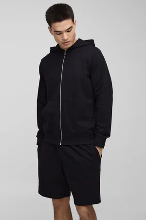 Boohoo Conjunto Básico De Pantalón Corto Holgado Y Sudadera Ligera Con Capucha Y Cremallera