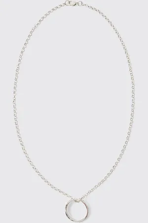 Boohoo Collar Con Anillo Plateado