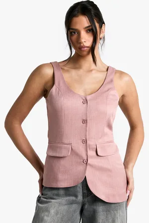 Boohoo Chaleco Entallado Asimétrico De Tela