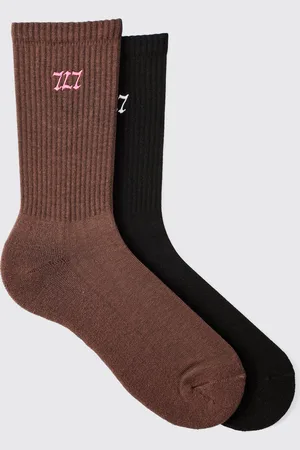 Boohoo Pack De 2 Pares De Calcetines Deportivos Con Bordado 777