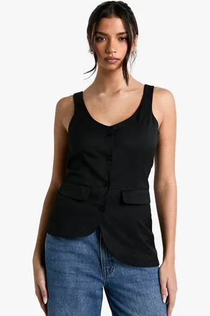 Boohoo Chaleco Entallado Asimétrico De Tela