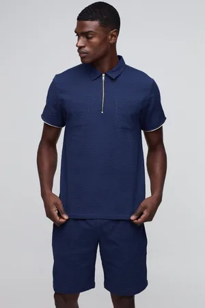 Boohoo Conjunto Regular De Pantalón Corto Y Polo De Sirsaca Con Filo En Contraste