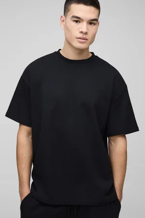 Boohoo Camiseta Oversize Man De Tela Gofre Bordada