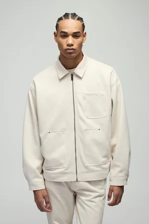 Boohoo Chaqueta Oversize Estilo Obrero De Ante Sintético Con Cuello Y Acabado De Cocodrilo