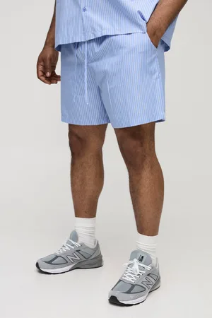 Boohoo Pantalón Corto Plus Holgado De Popelina Con Rayas Y Cordón Elástico