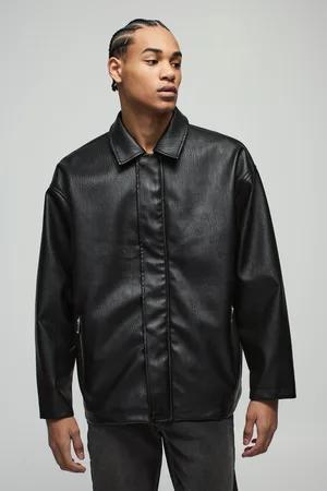 Boohoo Abrigo Oversize Oversize De Cuero Sintético Con Cuello Y Cremallera