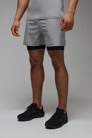 Boohoo Pantalón Corto Man Active De Tela Elástica 2 En 1