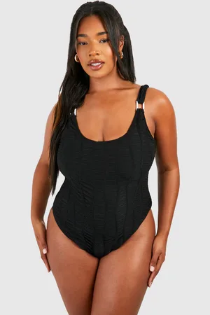 Boohoo Bañador Plus Texturizado Con Escote Cuadrado