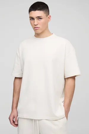 Boohoo Camiseta Oversize Man De Tela Gofre Bordada