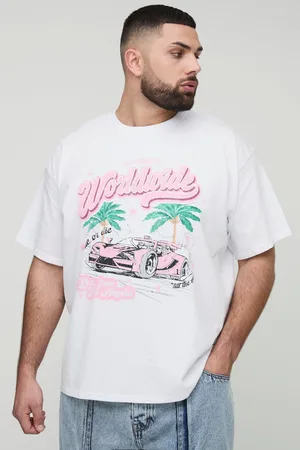 Boohoo Camiseta Plus Oversize Worldwide Con Estampado De Palmeras