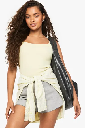 Boohoo Top Sin Mangas Básico De Canalé Con Unión De