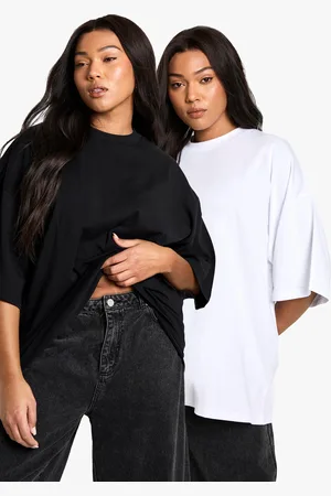 Boohoo Pack De 2 Camisetas Plus Súper Oversize De Algodón