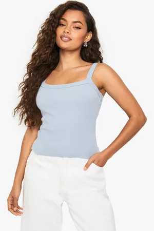 Boohoo Top Sin Mangas Básico De Canalé Con Unión De
