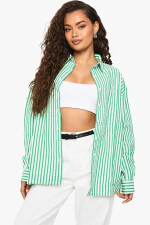 Boohoo Camisa Oversize De Sirsaca Con Rayas Anchas