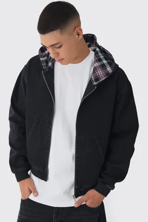 Boohoo Sudadera Oversize Recta Vaquera Bordada Con Capucha