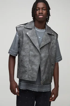 Boohoo Chaqueta Motera Regular Sin Mangas De Cuero Sintético Desteñido