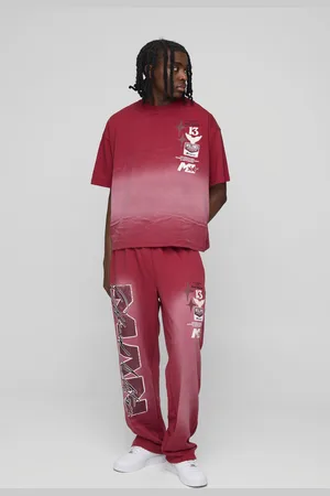 Boohoo Conjunto Man Largo Oversize Desteñido De Pantalón Deportivo Y Camiseta