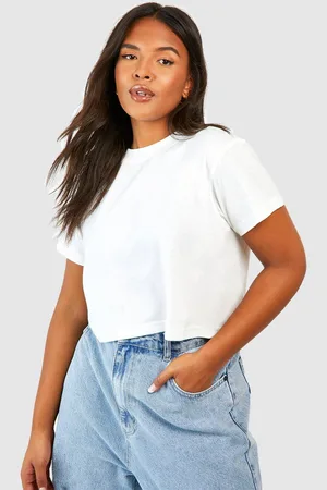 Boohoo Camiseta Plus Crop Recta