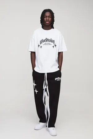 Boohoo Conjunto Oversize De Pantalón Deportivo Con Refuerzos Y Camiseta Worldwide