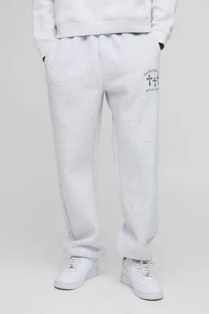 Boohoo Pantalón Deportivo Oversize Con Estampado Worldwide De Cruces