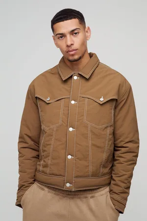 Boohoo Chaqueta Estilo Camionero Recta De Nailon Con Costuras En Contraste
