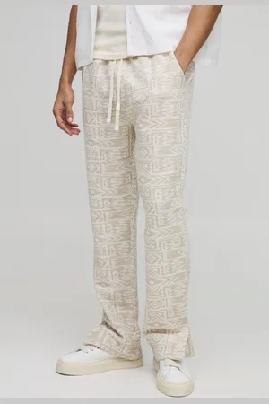 Boohoo Pantalón Deportivo Regular De Jacquard Con Abertura En El Bajo Y Estampado Azteca