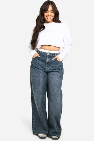 Boohoo Vaqueros Plus Básicos De Tiro Alto Y Pernera Súper Ancha