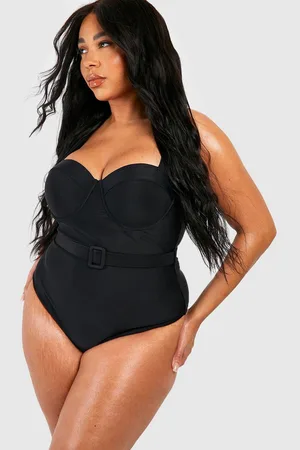 Boohoo Bañador Plus Con Aros Y Cinturón Con Control De Barriga