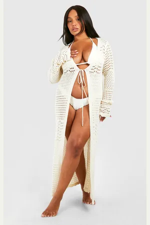 Boohoo Kimono Plus Para La Playa De Croché
