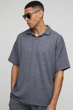 Boohoo Polo Oversize Texturizado De Rayas Con Solapas