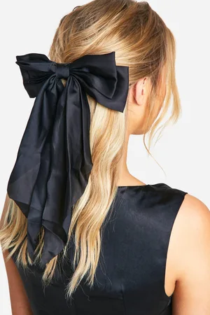 Boohoo Pinza Para El Pelo Negra Grande Con Lazo De Raso