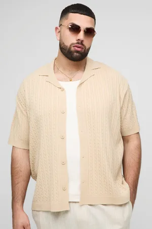 Boohoo Camisa Plus De Manga Corta Y Punto En Ochos Con Solapas
