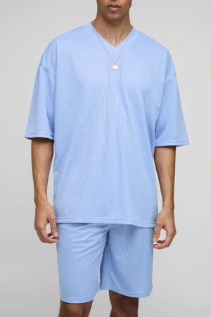 Boohoo Conjunto De Pantalón Corto Y Top Oversize De Malla Con Escote De Pico