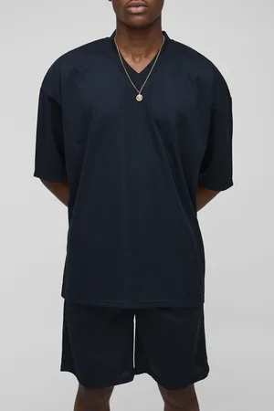 Boohoo Conjunto De Pantalón Corto Y Top Oversize De Malla Con Escote De Pico