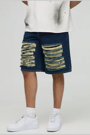 Boohoo Pantalón Corto Regular Con Desgarros Cosidos